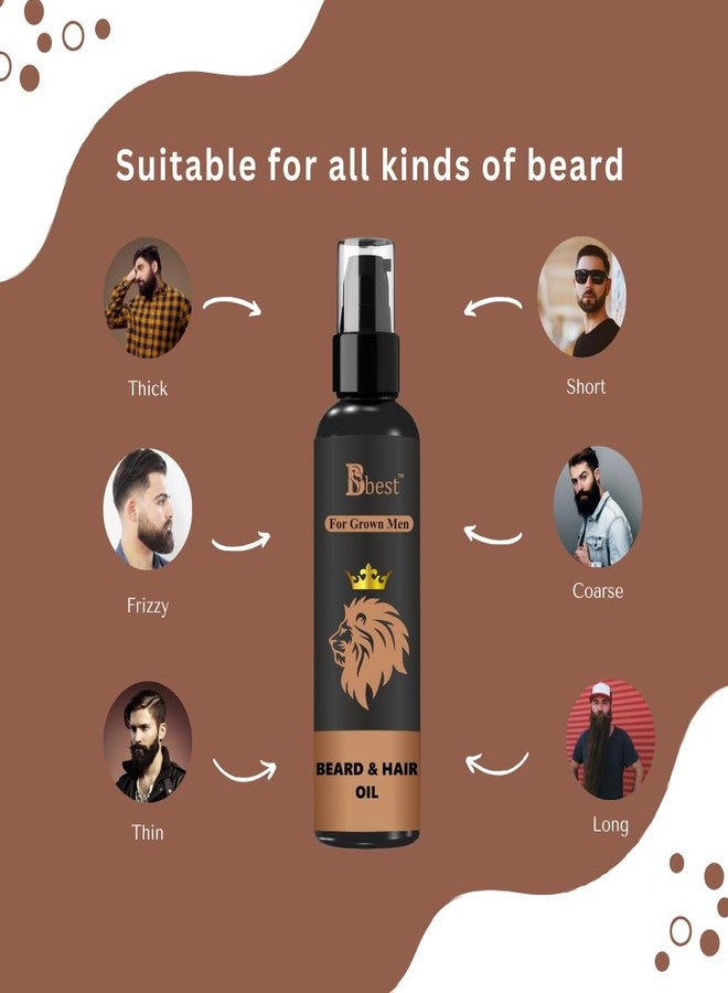 BBest Beard and Hair growth oil for men 100 ml | Natural hair oil for Thicker & Longer Beard | Beard Oil for uneven, patchy & Fast Beard Growth - Image 2